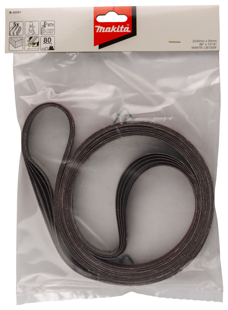Лента шлифовальная 20х240 мм, P80 5 шт Makita B-42581