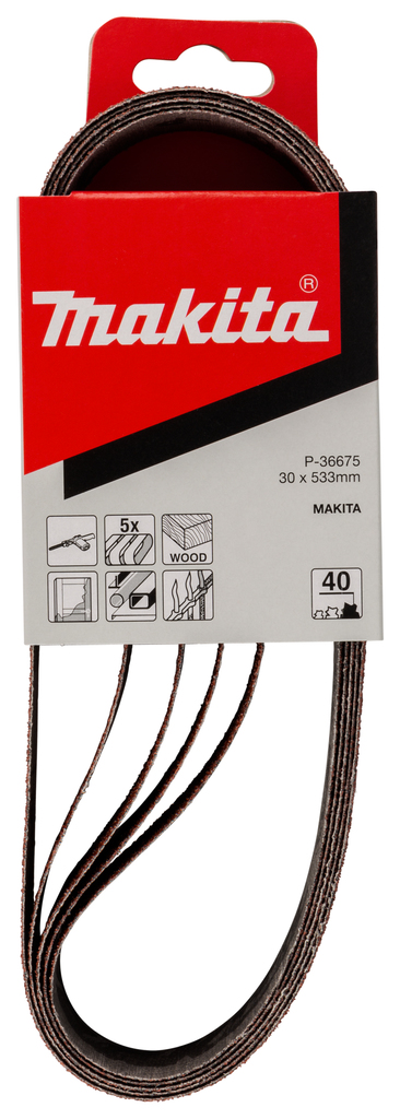 Лента шлифовальная 30х533 мм, P40, 5 шт Makita P-36675