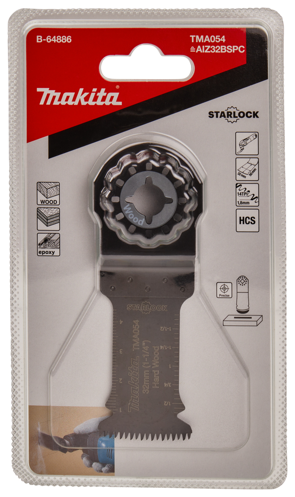 Полотно пильное по дереву 32x50 мм 14TPI STARLOCK Makita TMA054 (B-64886)