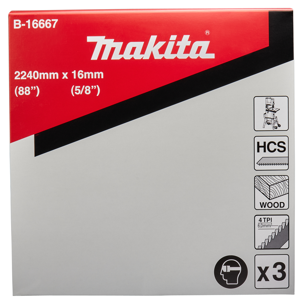 Полотно для LB1200F 2240х0,5х16х4TPI (для дерева), 3 шт Makita B-16667