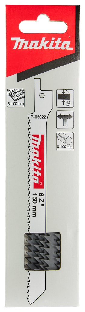 Сабельная пилка для дерева 150x1,25x6TPI, 5 шт Makita P-05022
