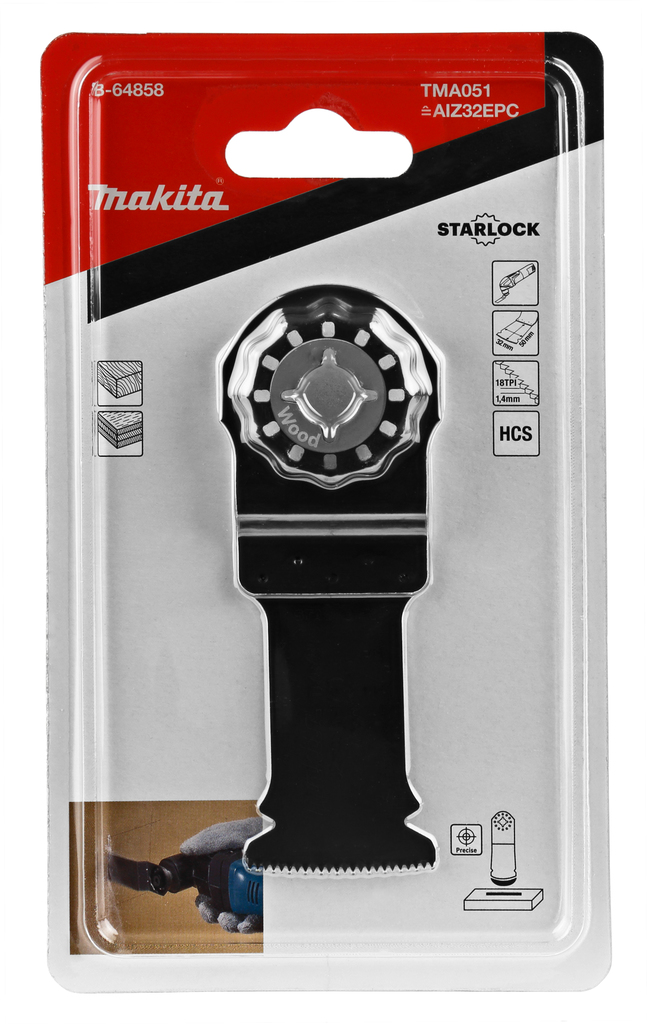Полотно пильное по дереву 32x50 мм 18TPI STARLOCK Makita TMA051 (B-64858)