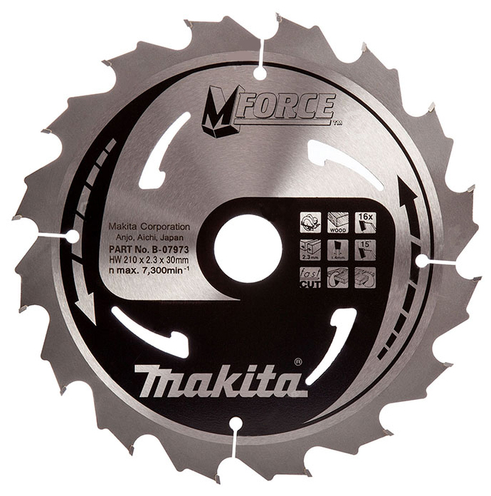 Пильный диск для дерева 210X30X1.4X16T M-FORCE Makita B-31326 (B-07973)