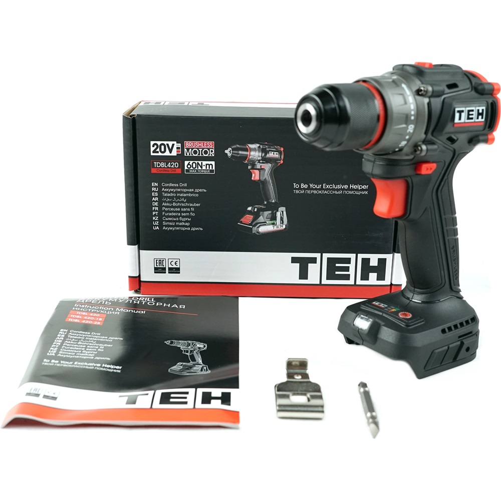 Дрель аккумуляторная 20V (без АКБ и ЗУ) TEH TDBL420