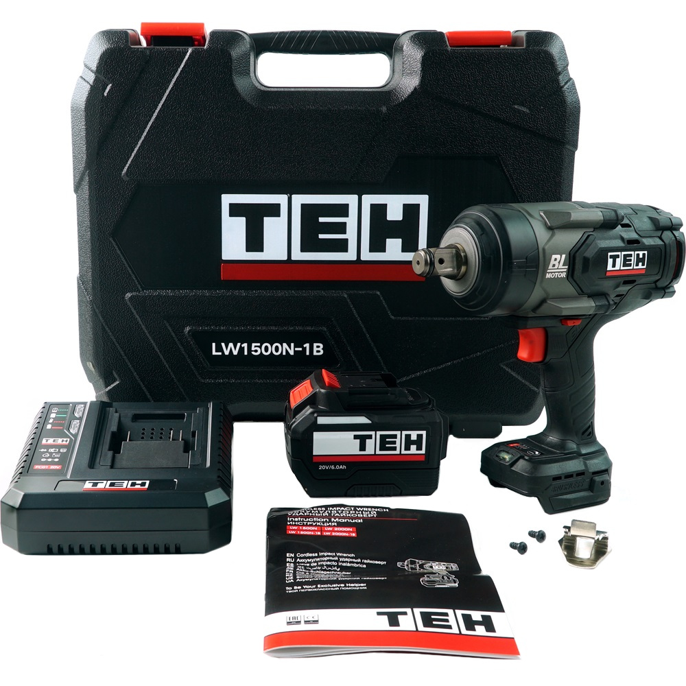 Гайковерт ударный аккумуляторный 20V TEH LW1500N-1B