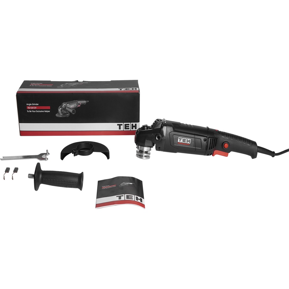 УШМ с регулировкой оборотов, длинная рукоятка 125мм TEH TG12512V