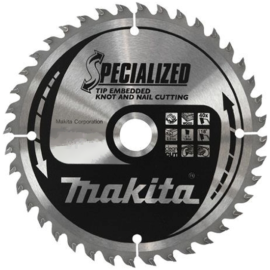 Пильный диск для демонтажа 165X20X1.25X40T Makita B-29181 Пильный диск для демонтажа 165X20X1.25X40T Makita B-29181