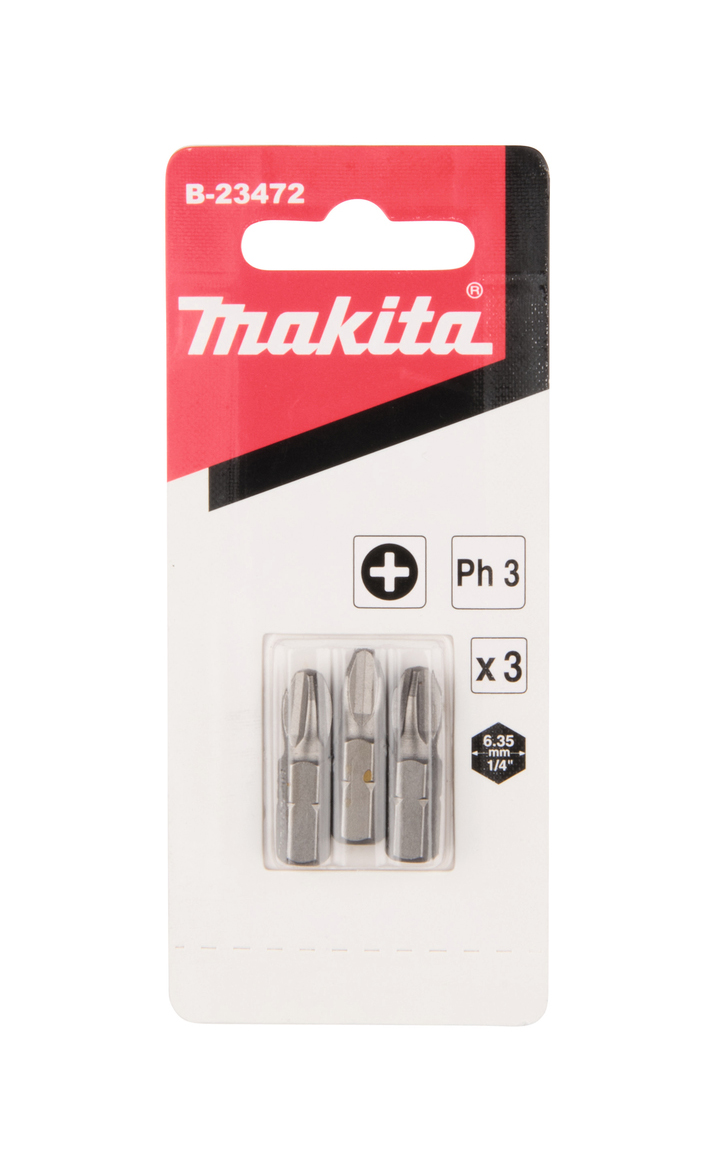 Бита Philips PH3, 25 мм, C-form 3 шт Makita B-23472