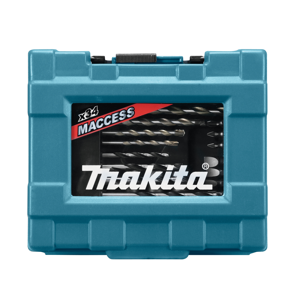Набор бит, сверл, головок в кейсе 34 предмета Makita D-36980
