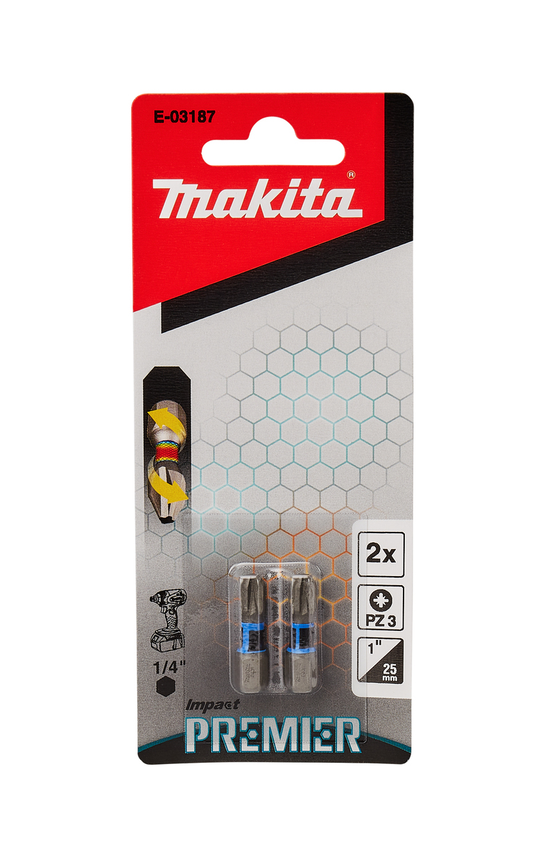 Насадка Impact Premier PZ3, 25 мм, C-form, 2 шт. Makita E-03187