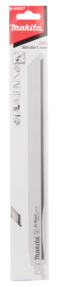 Сабельная пилка для металла 305x1,1x14+18TPI, 5 шт Makita B-55837