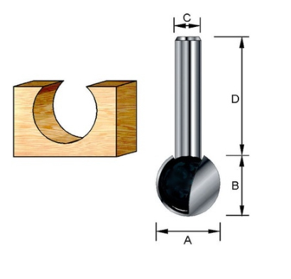 Шаровидная фреза 15,9х15,9х8х32х2Т Makita D-10958