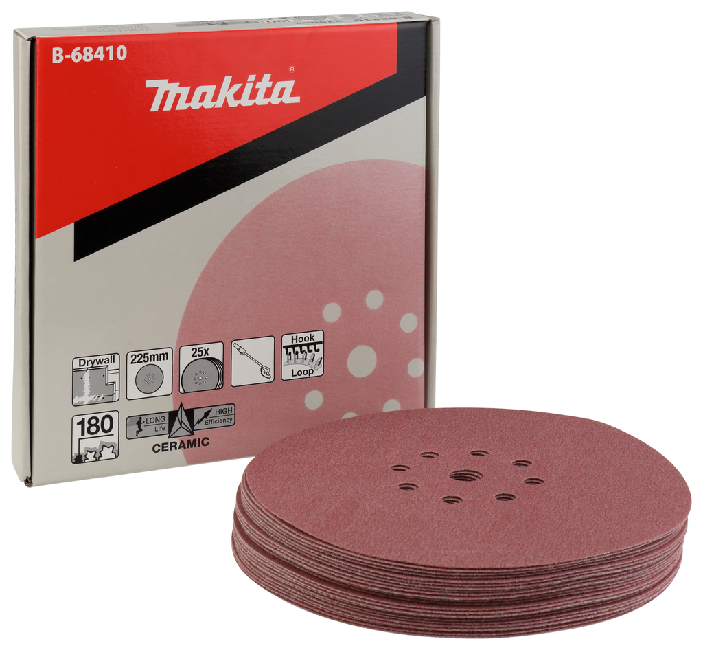 Шлифовальная бумага круглая 225 мм, P180, 25 шт Makita B-68410