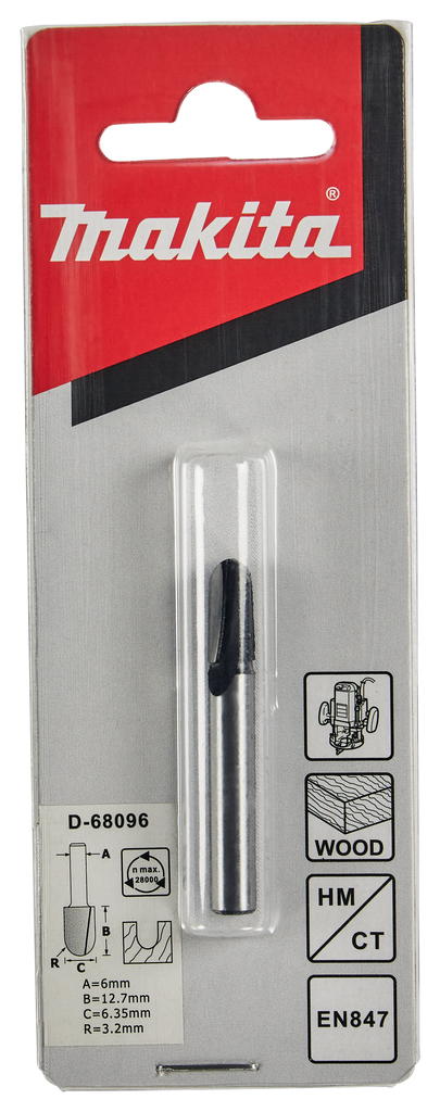 Фреза галтельная 6,35х6 мм Makita D-68096