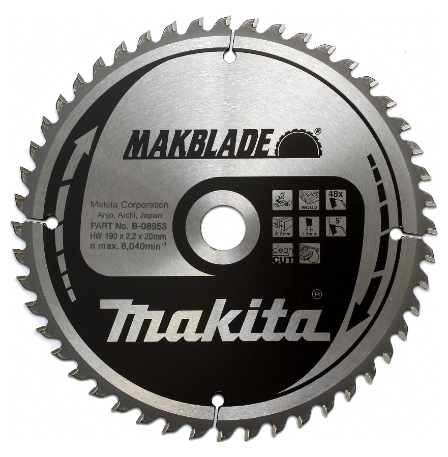 Пильный диск для дерева 190X20X1.6X48T MAKBLADE Makita B-35271 Пильный диск для дерева 190X20X1.6X48T MAKBLADE Makita B-35271