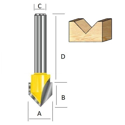 Фреза 120° 20х15х6х32х2Т Makita D-09379