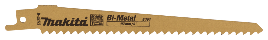 Сабельная пилка для дерева/металла 152x1,25x6TPI, 5 шт Makita B-05175 Сабельная пилка для дерева/металла 152x1,25x6TPI, 5 шт Makita B-05175