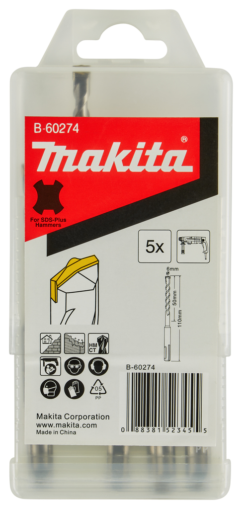 Набор буров SDS-Plus Centering Tip 6х110, 5 шт Makita B-60274