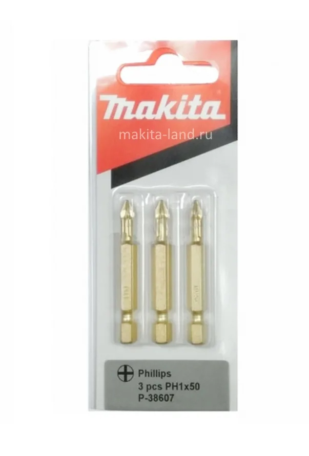 Бита алмазная PH1, 50 мм, E-form (MZ), 3 шт Makita P-38607