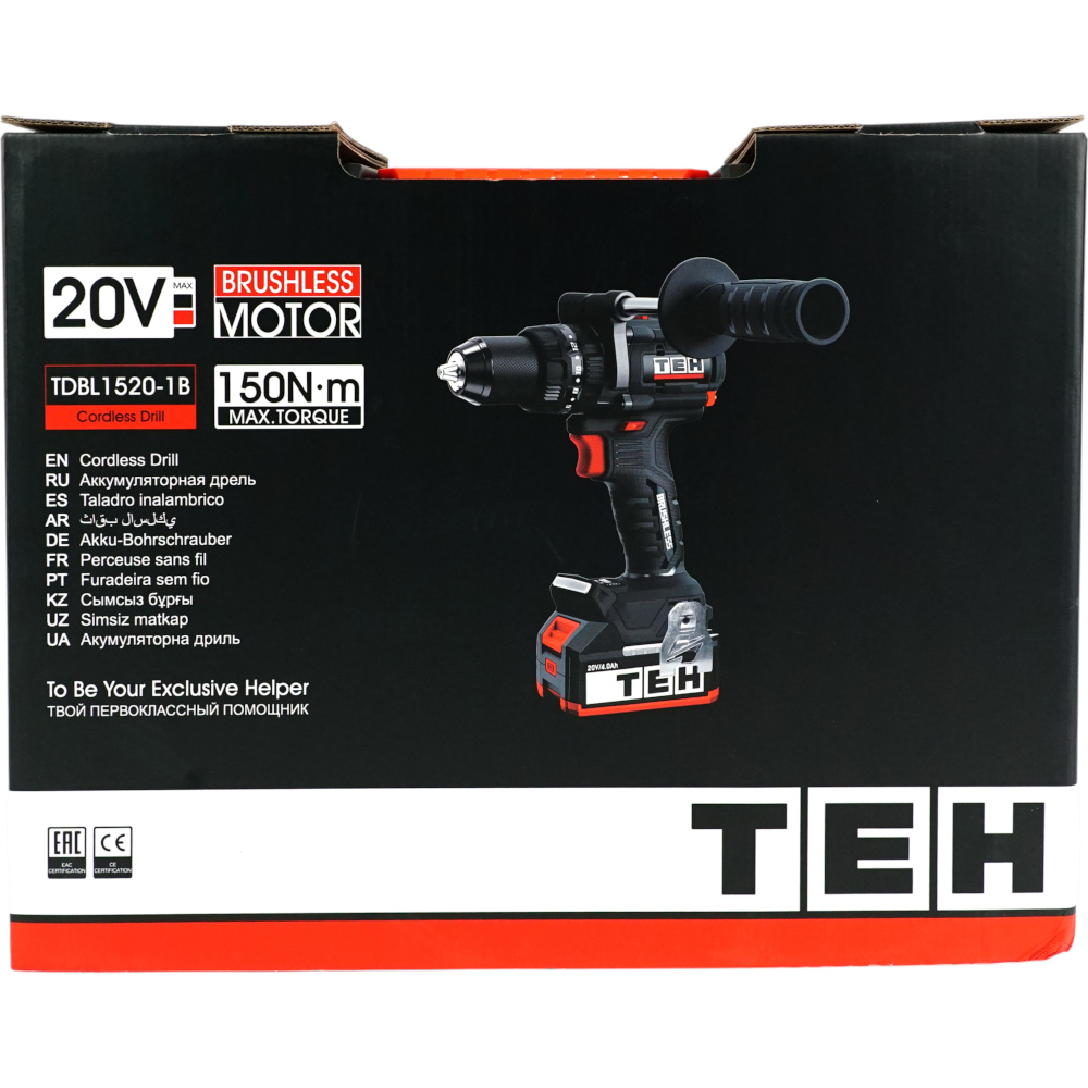 Дрель ударная аккумуляторная 20V TEH TDBL1520-1B